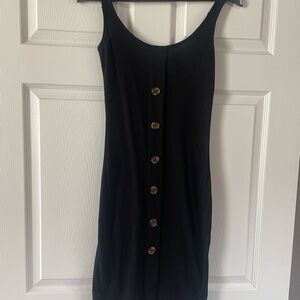 Elegant Black Button-Down Dress